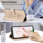 For Xiaomi 17T Case Wallet Stand Lotus Imprint Leather Phone Cover with Wrist Strap