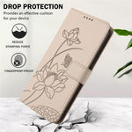 For Xiaomi 17T Case Wallet Stand Lotus Imprint Leather Phone Cover with Wrist Strap