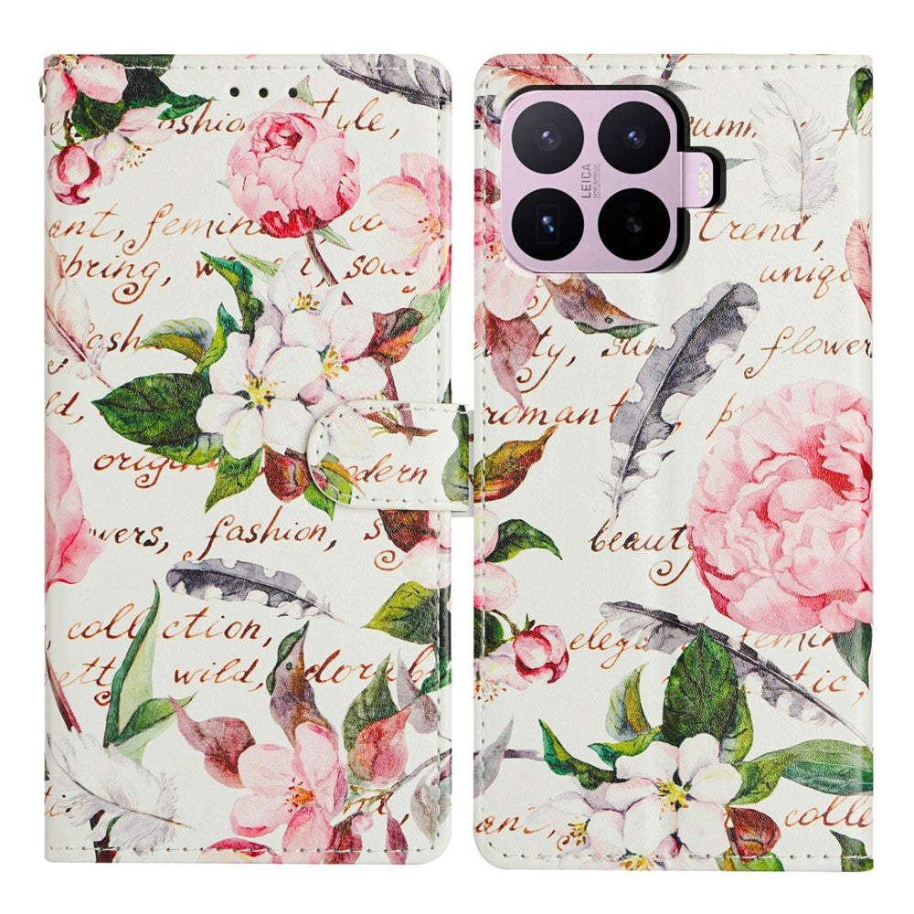 For Xiaomi 17T Case Pattern Printing Wallet Stand Flip Leather Phone Cover with Strap