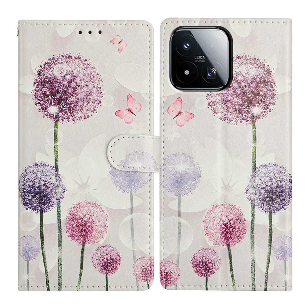 For Xiaomi 17 Max Case Pattern Printing Wallet Stand Flip Leather Phone Cover with Strap