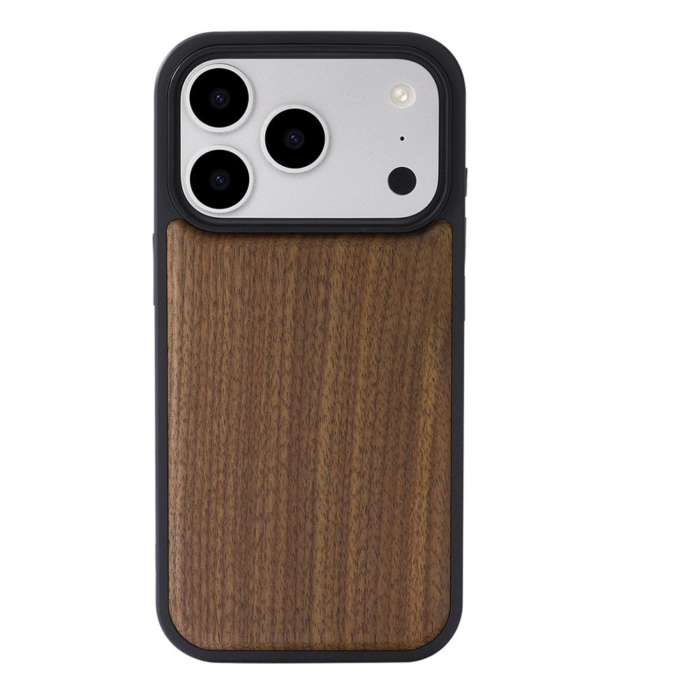 For iPhone 17 Pro Max Magnetic Case Wood + PC + TPU Shockproof Protective Phone Cover