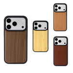 For iPhone 17 Pro Max Magnetic Case Wood + PC + TPU Shockproof Protective Phone Cover