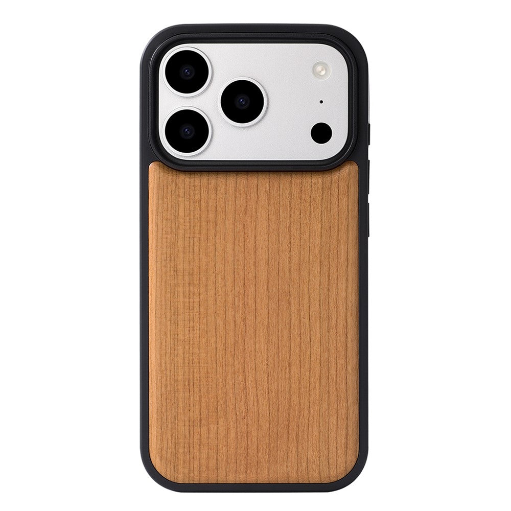 For iPhone 17 Pro Max Magnetic Case Wood + PC + TPU Shockproof Protective Phone Cover