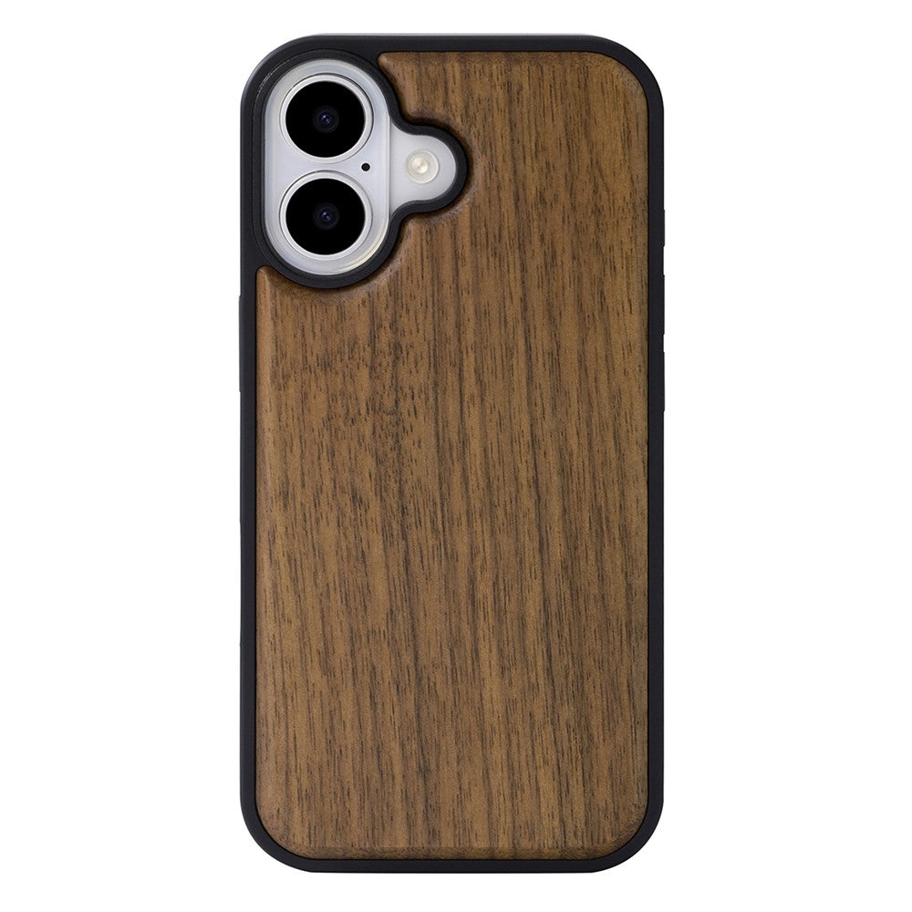 Magnetiskt skal för iPhone 16 Plus i trä + PC + TPU, stötsäkert skyddande mobilskal
