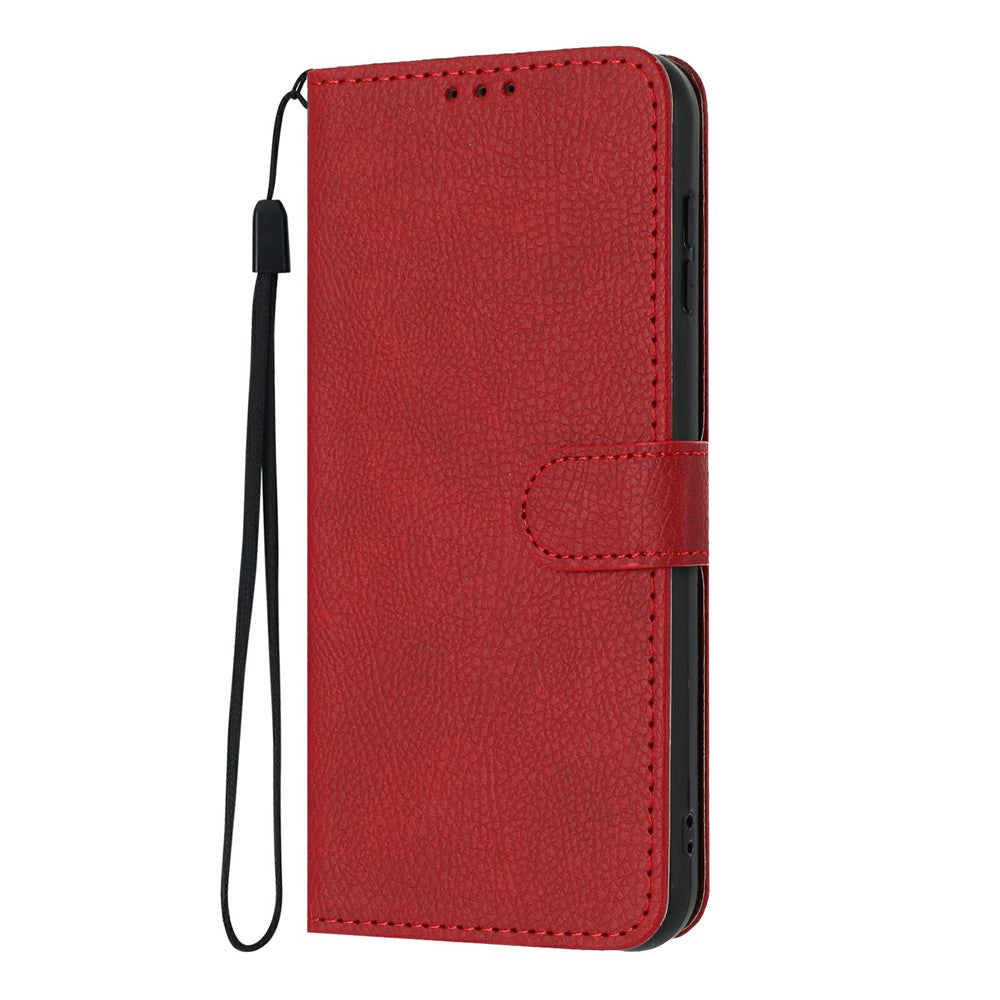 For Xiaomi 17 Max Wallet Case Litchi Texture Leather Flip Cover with Card Slots and Hand Strap