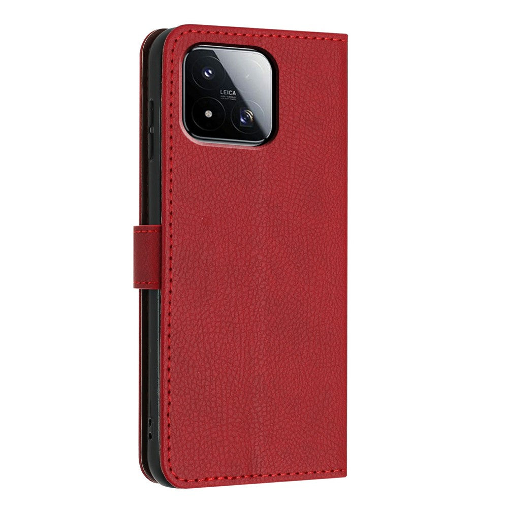 For Xiaomi 17 Max Wallet Case Litchi Texture Leather Flip Cover with Card Slots and Hand Strap