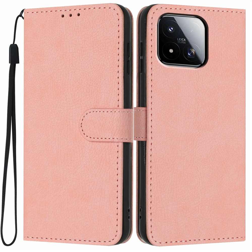 For Xiaomi 17 Max Wallet Case Litchi Texture Leather Flip Cover with Card Slots and Hand Strap