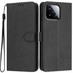 For Xiaomi 17 Max Wallet Case Litchi Texture Leather Flip Cover with Card Slots and Hand Strap