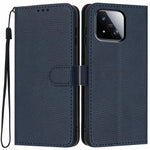 For Xiaomi 17 Max Wallet Case Litchi Texture Leather Flip Cover with Card Slots and Hand Strap