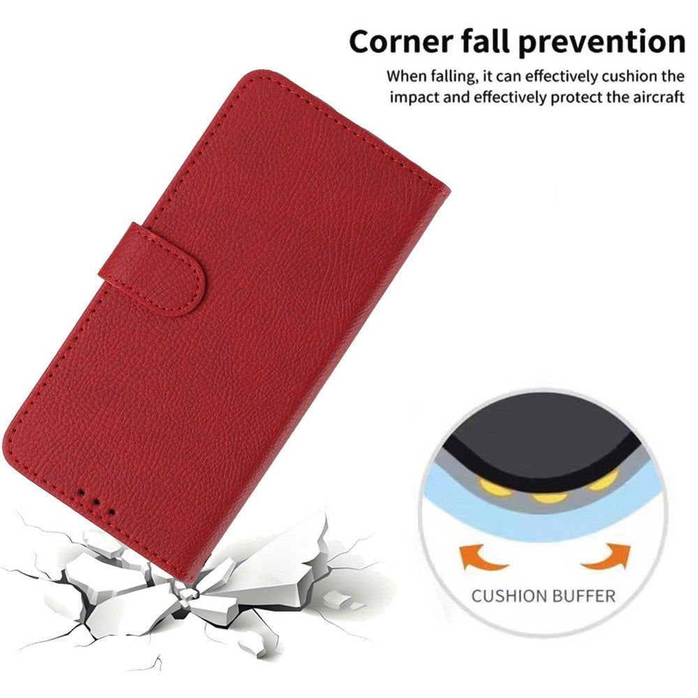 For Xiaomi 17T Wallet Case Litchi Texture Leather Flip Cover with Card Slots and Hand Strap