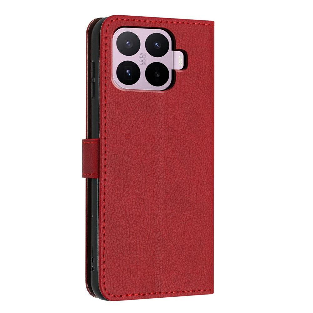For Xiaomi 17T Wallet Case Litchi Texture Leather Flip Cover with Card Slots and Hand Strap