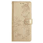 For Xiaomi 17 Max Wallet Phone Case Butterfly Floral Imprint Leather Flip Cover with Strap