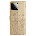 For Xiaomi 17 Max Wallet Phone Case Butterfly Floral Imprint Leather Flip Cover with Strap
