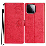 For Xiaomi 17 Max Wallet Phone Case Butterfly Floral Imprint Leather Flip Cover with Strap