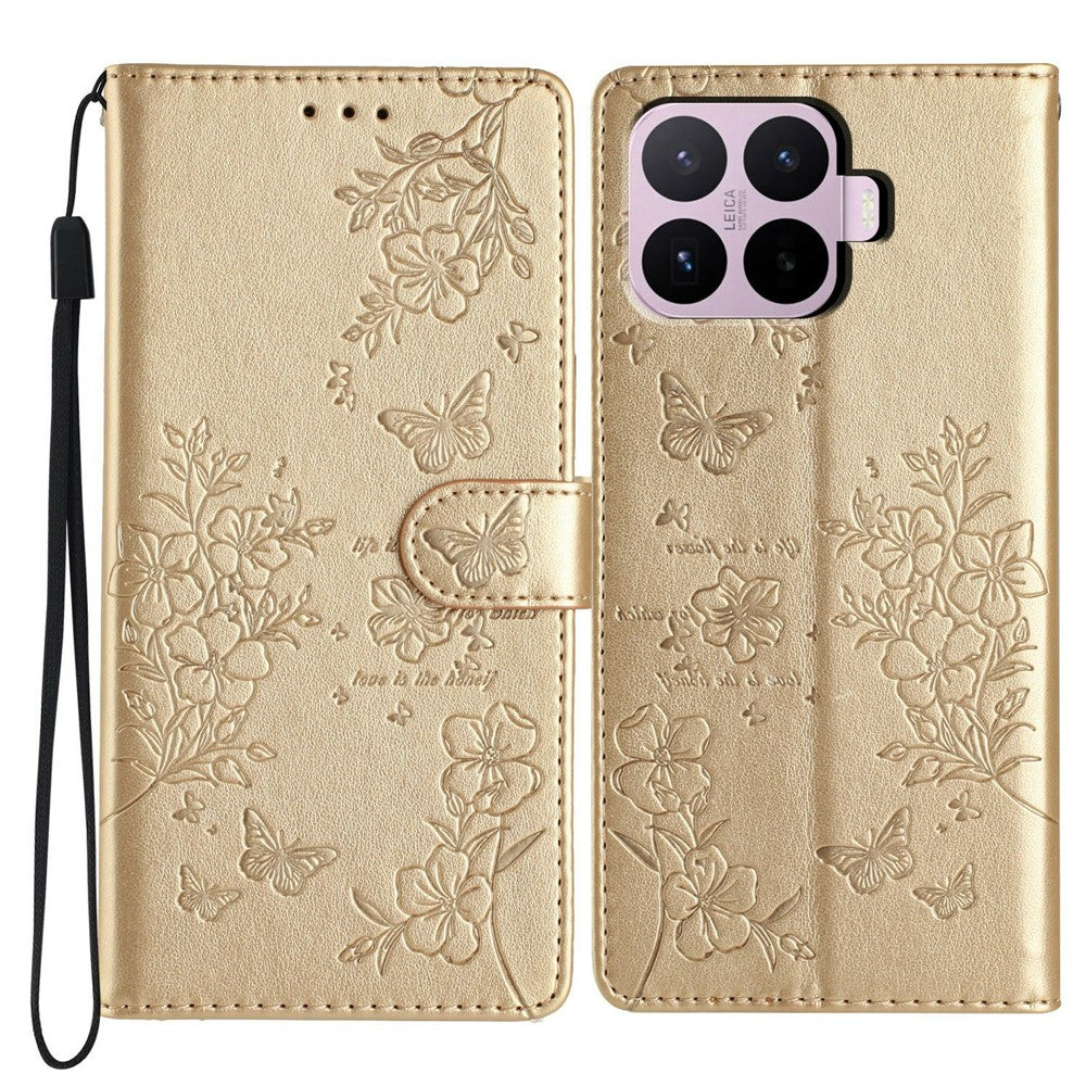 Xiaomi 17T Plånboksfodral Läderflikfodral med Fjärilstryck och Rem