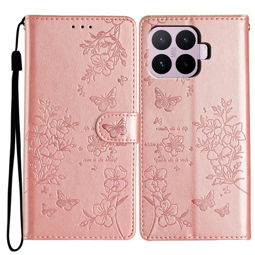Xiaomi 17T Plånboksfodral Läderflikfodral med Fjärilstryck och Rem