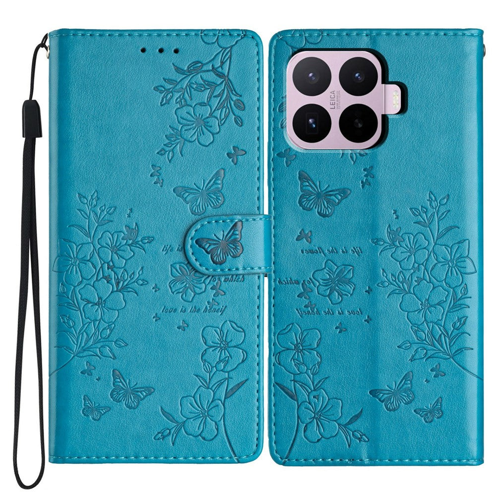 Xiaomi 17T Plånboksfodral Läderflikfodral med Fjärilstryck och Rem