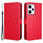 Protective Phone Cover For Xiaomi Redmi Note 12 Pro+ 5G Crazy Horse Texture Magnetic Clasp PU Leather Case Wallet Stand with Strap