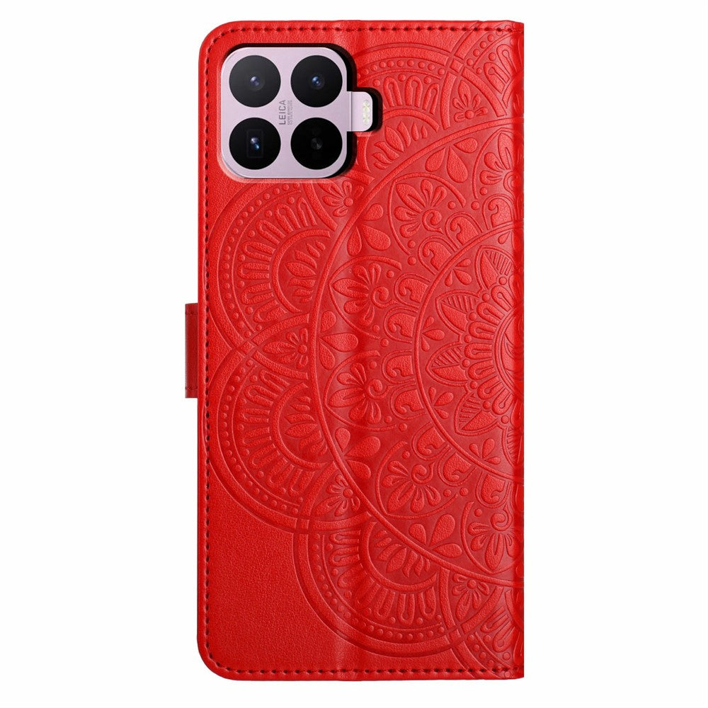 For Xiaomi 17T Leather Case Stand Card Slots Mandala Pattern Phone Cover with Wrist Strap