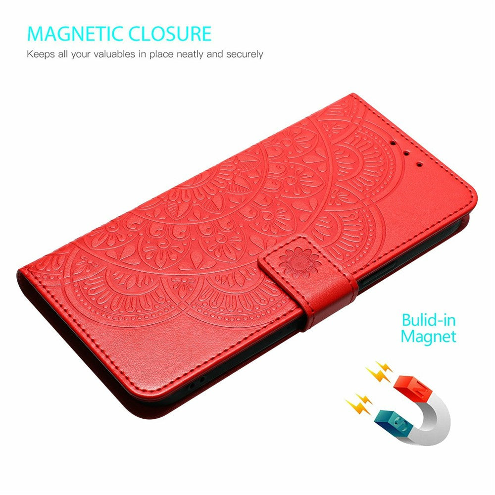 For Xiaomi 17 Max Leather Case Stand Card Slots Mandala Pattern Phone Cover with Wrist Strap