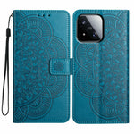 For Xiaomi 17 Max Leather Case Stand Card Slots Mandala Pattern Phone Cover with Wrist Strap