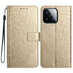 For Xiaomi 17 Max Leather Case Stand Card Slots Mandala Pattern Phone Cover with Wrist Strap