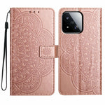 For Xiaomi 17 Max Leather Case Stand Card Slots Mandala Pattern Phone Cover with Wrist Strap