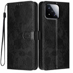 For Xiaomi 17 Max Wallet Case Imprint Floral PU Leather Stand Flip Phone Cover with Wrist Strap