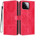 For Xiaomi 17 Max Wallet Case Imprint Floral PU Leather Stand Flip Phone Cover with Wrist Strap