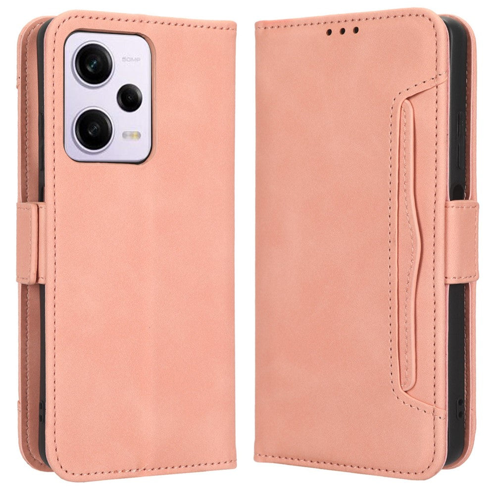 Xiaomi Redmi Note 12 Pro+ 5G Fallskyddande mobilskal Flera Kortfatt PU-läder Plånboksfodral med Stativ Dubbelt Magnetspänne