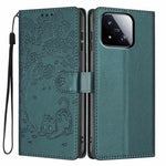 For Xiaomi 17 Max Stand Case Tree-and-Cat Pattern PU Leather Wallet Protective Phone Cover with Wrist Strap