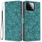For Xiaomi 17 Max Flip Case Cherry Blossom Pattern Leather Wallet Stand Phone Cover with Wrist Strap