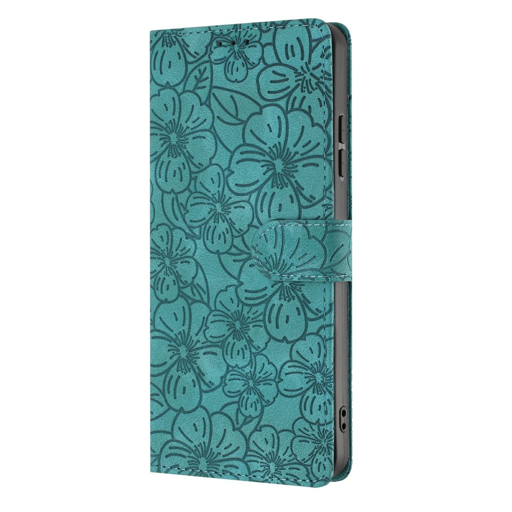 For Xiaomi 17 Max Flip Case Cherry Blossom Pattern Leather Wallet Stand Phone Cover with Wrist Strap
