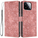 For Xiaomi 17 Max Flip Case Cherry Blossom Pattern Leather Wallet Stand Phone Cover with Wrist Strap