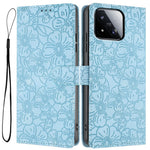 For Xiaomi 17 Max Flip Case Cherry Blossom Pattern Leather Wallet Stand Phone Cover with Wrist Strap