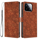 For Xiaomi 17 Max Flip Case Cherry Blossom Pattern Leather Wallet Stand Phone Cover with Wrist Strap
