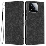 For Xiaomi 17 Max Flip Case Cherry Blossom Pattern Leather Wallet Stand Phone Cover with Wrist Strap