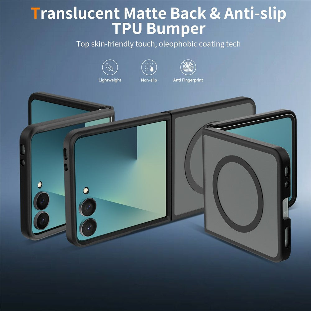 For Samsung Galaxy Z Flip8 Magnetic Case TPU Frame Acrylic Back Phone Cover Skin Touch