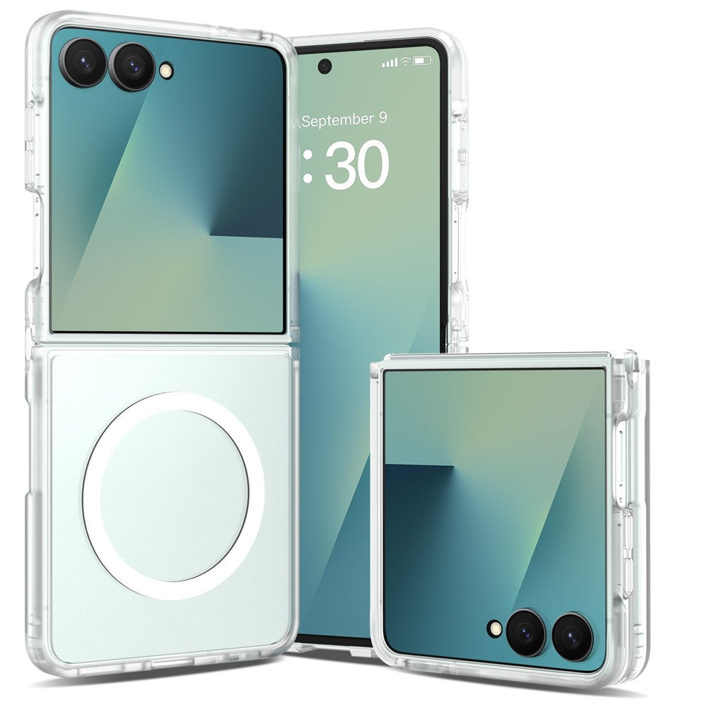 For Samsung Galaxy Z Flip8 Magnetic Case TPU Frame Acrylic Back Phone Cover Skin Touch