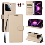 For Xiaomi 17 Max Case RFID Blocking 3 Card Slots PU Leather Phone Cover with Wrist Strap