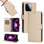 For Xiaomi 17 Max Case RFID Blocking 3 Card Slots PU Leather Phone Cover with Wrist Strap