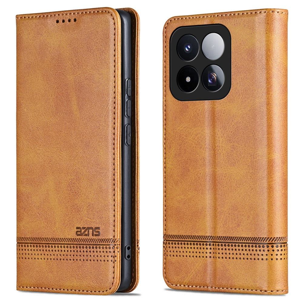 AZNS För Xiaomi 17 Max Skal Plånboksfodral i Kohud med Textur av PU-läder