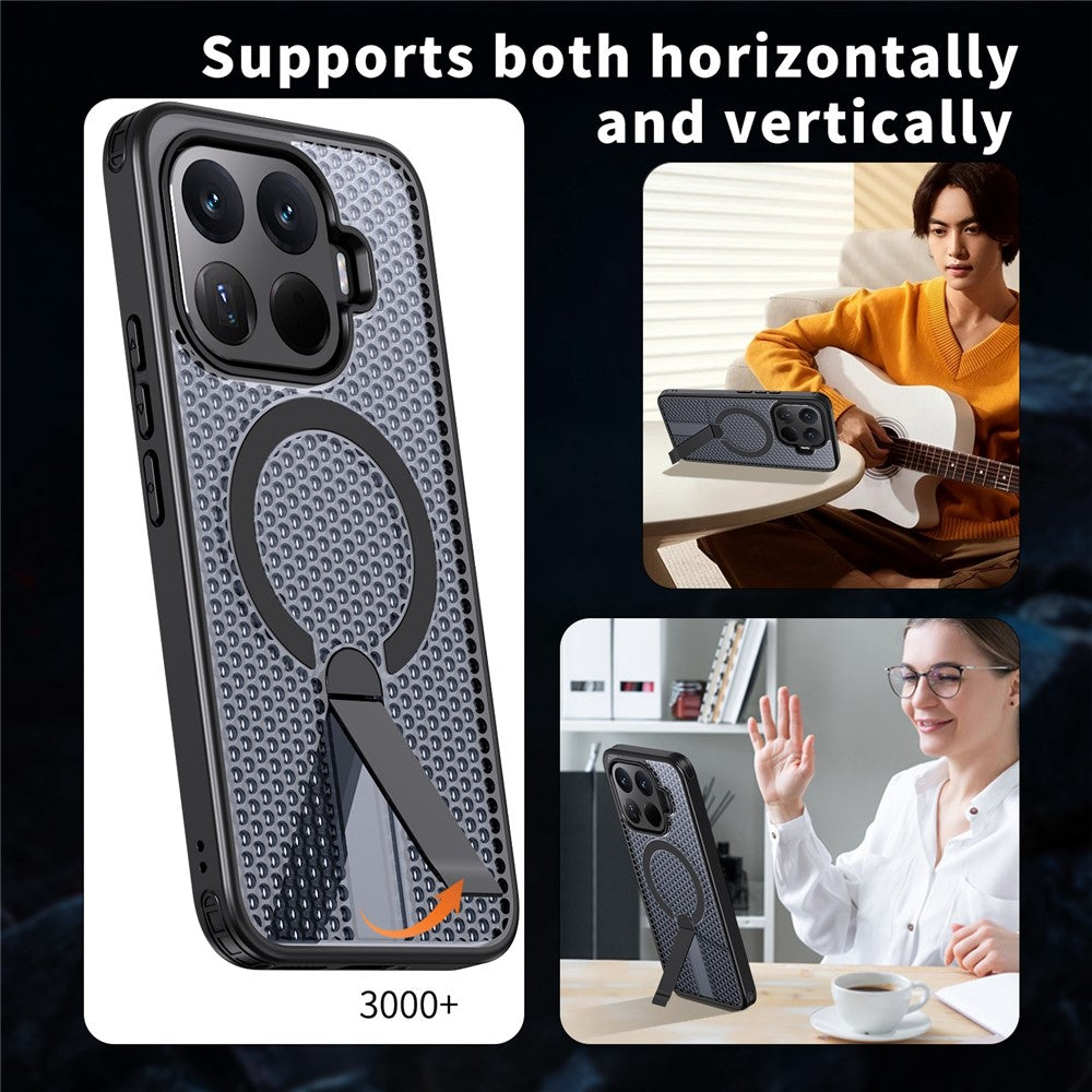 Xiaomi 17T Pro Magnetiskt Skal Stöd Grid Texture TPU PC mobil Baksida