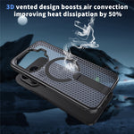 For Xiaomi 17T Pro Magnetic Case Kickstand Grid Texture TPU PC Phone Back Cover