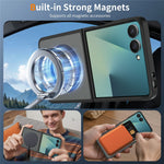 For Samsung Galaxy Z Flip8 TPU+PC Magnetic Case with 2Pcs Outer Screen Tempered Glass Film + 2Pcs Inner Screen Hydrogel Film