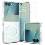 For Samsung Galaxy Z Flip8 TPU+PC Magnetic Case with 2Pcs Outer Screen Tempered Glass Film + 2Pcs Inner Screen Hydrogel Film