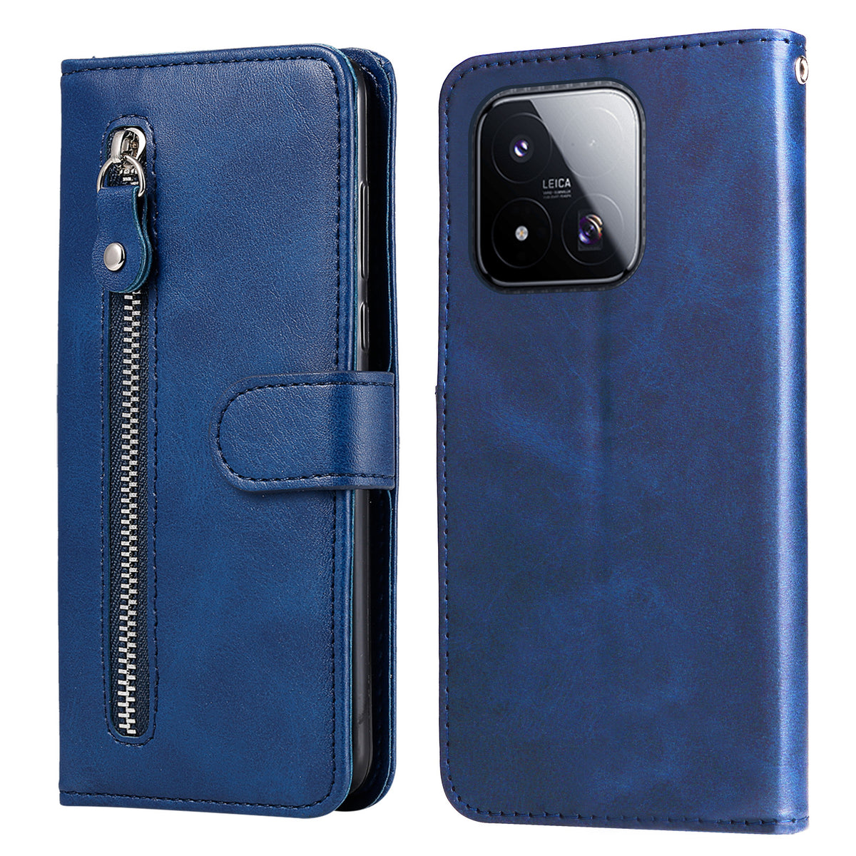 Xiaomi 17 Max PU-läderfodral med dragkedja i fickan, plånboksfodral, mobilfodral med stativ
