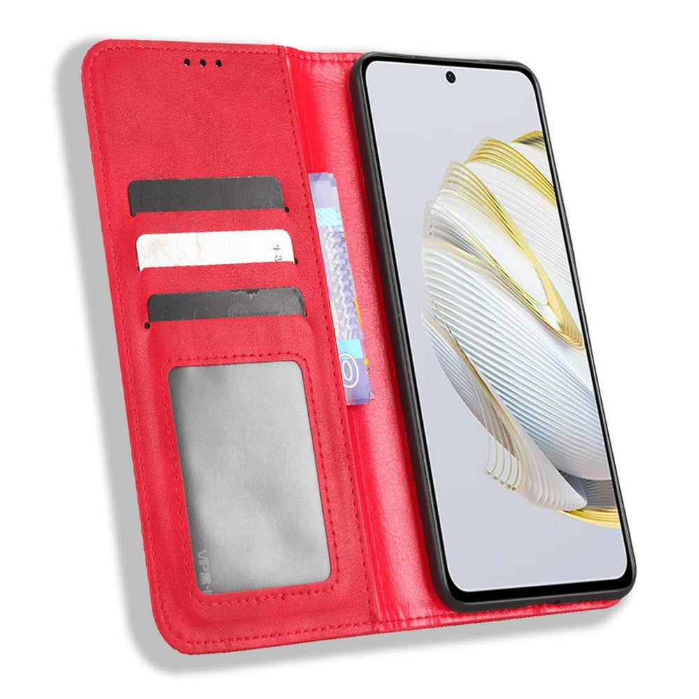 Anti-fall Flip Leather Phone Case For Huawei nova 10 SE 4G Imprinted Pattern Retro Texture Magnetic Auto Closing Phone Cover Wallet Stand