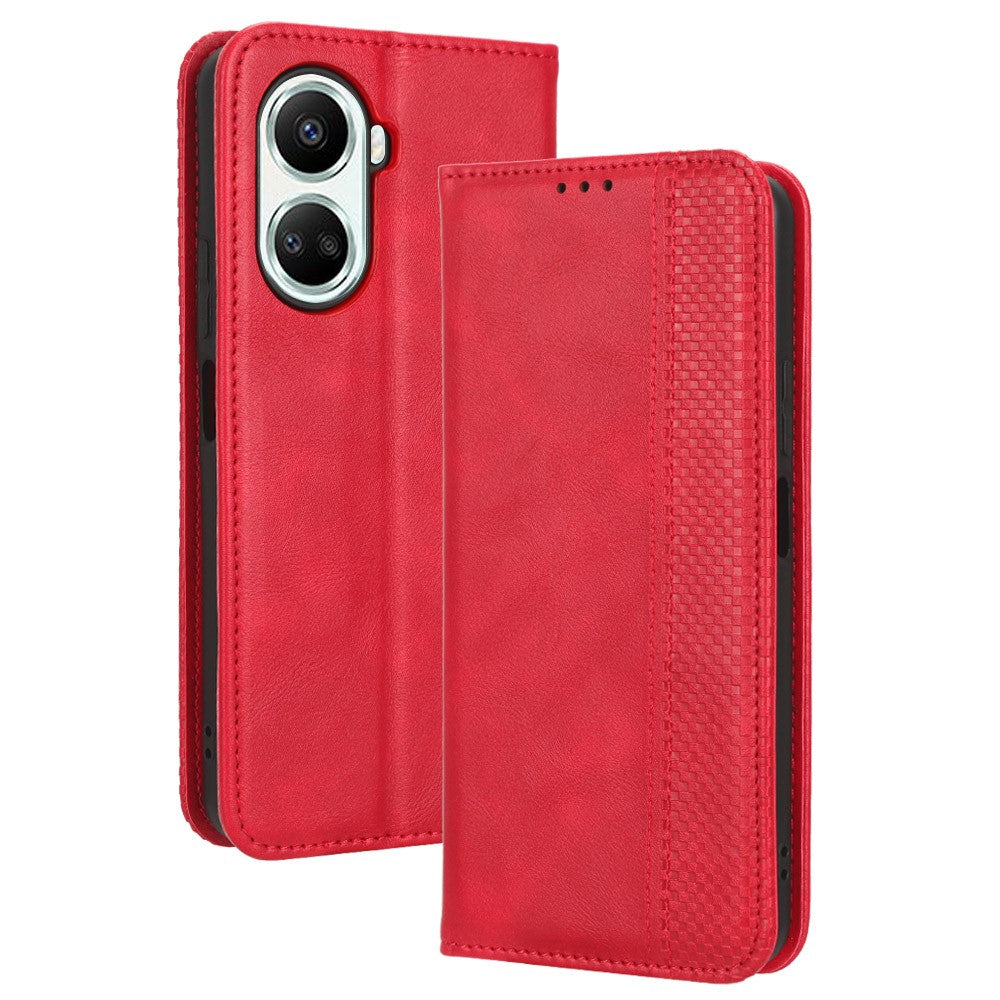 Anti-fall Flip Leather Phone Case For Huawei nova 10 SE 4G Imprinted Pattern Retro Texture Magnetic Auto Closing Phone Cover Wallet Stand