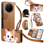 For Oppo Find X9 Ultra 5G Case Cute Cat Pattern PU Leather Wallet Phone Cover with Wrist Strap